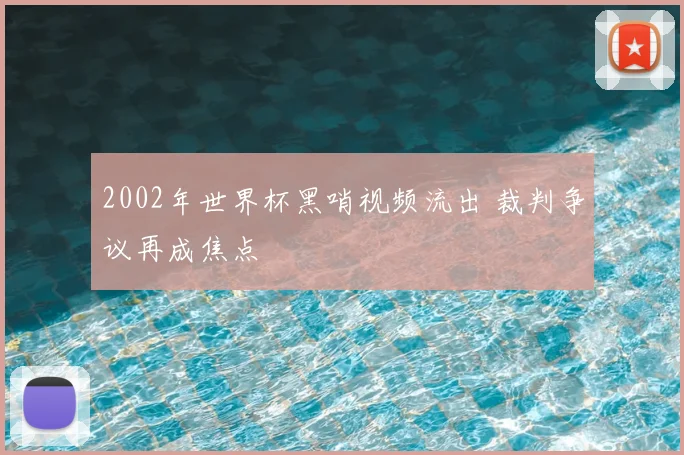 2002年世界杯黑哨视频流出 裁判争议再成焦点