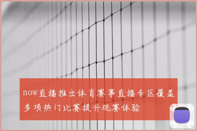 now直播推出体育赛事直播专区覆盖多项热门比赛提升观赛体验